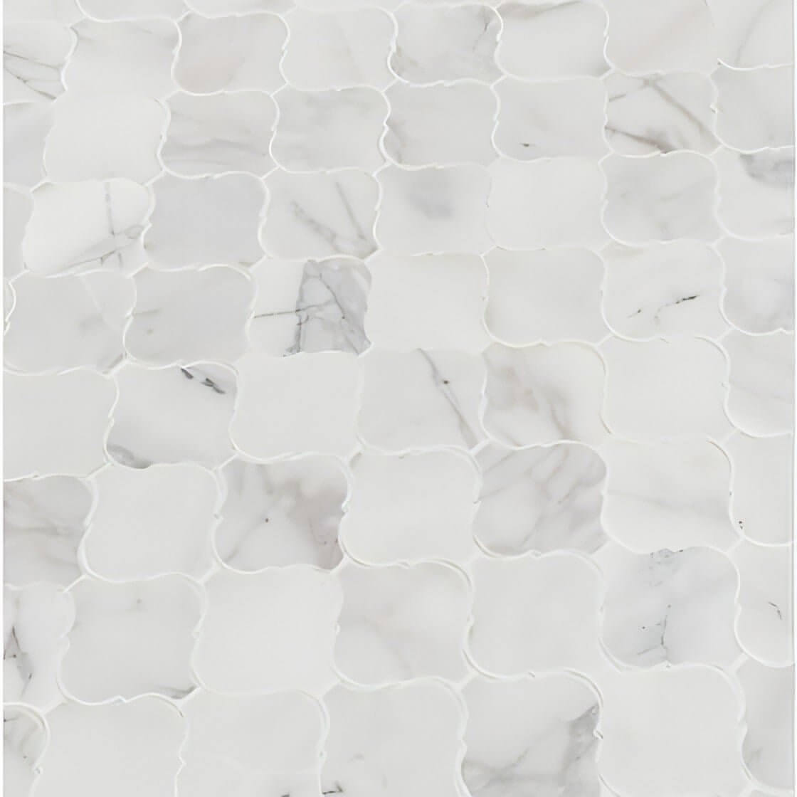 MSI Calacatta Cressa Arabesque Honed Mosaic Tile