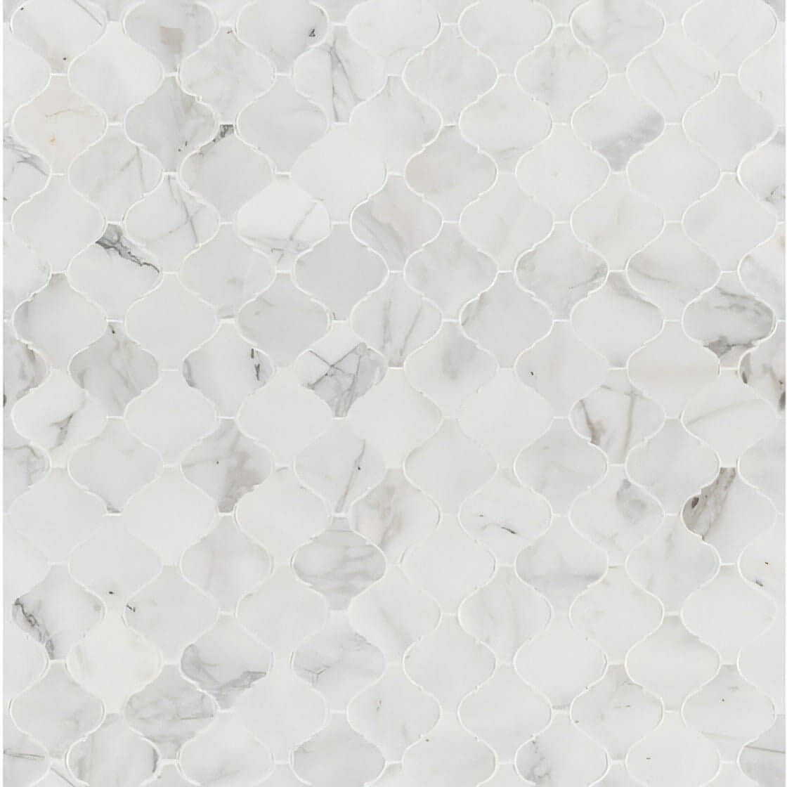 MSI Calacatta Cressa Arabesque Honed Mosaic Tile