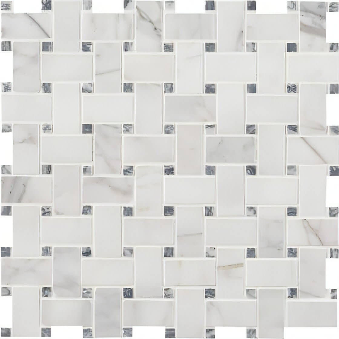 MSI Calacatta Cressa Basketweave Honed 12x12