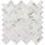 MSI Calacatta Cressa Herringbone Honed Mosaic Tile