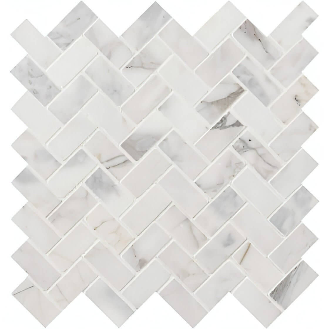 MSI Calacatta Cressa Herringbone Honed Mosaic Tile