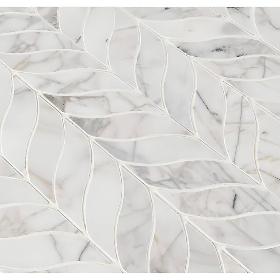 MSI Calacatta Oro Cressa Leaf Pattern Honed Mosaic Tile
