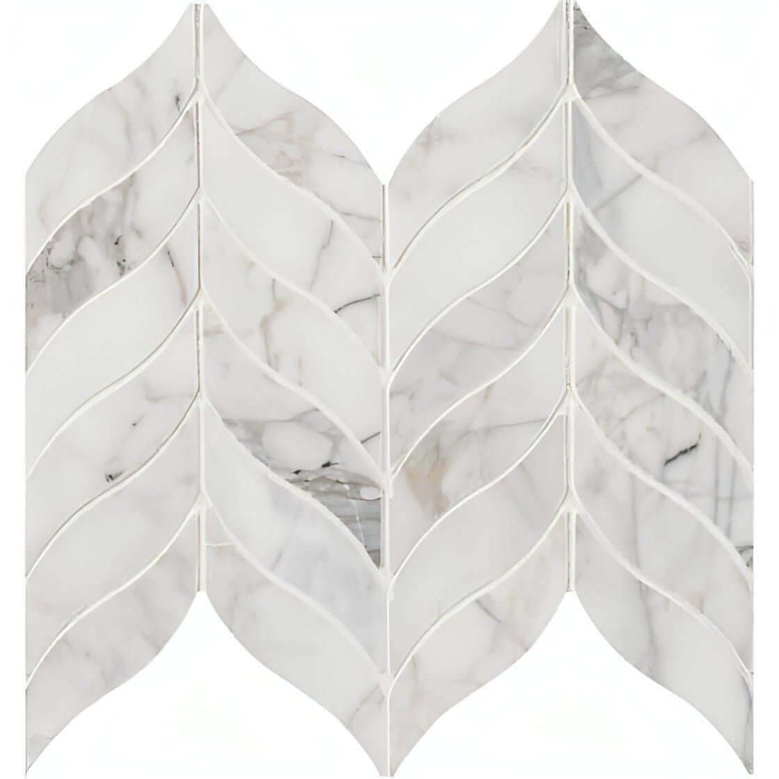 MSI Calacatta Oro Cressa Leaf Pattern Honed Mosaic Tile