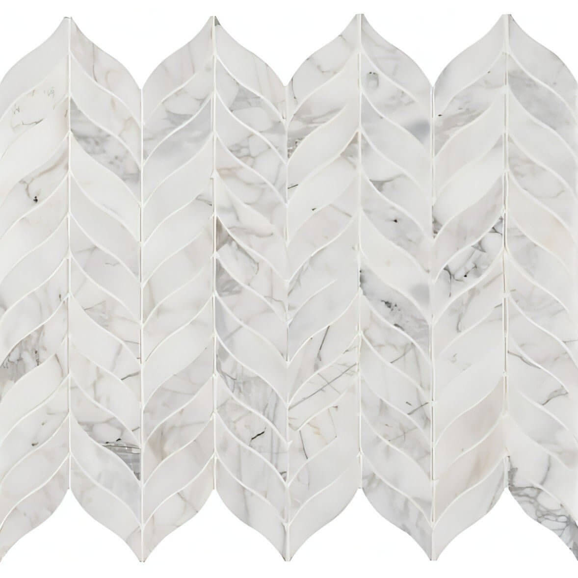 MSI Calacatta Oro Cressa Leaf Pattern Honed Mosaic Tile