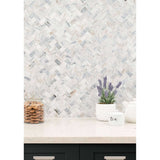 MSI Capri Blue 1x2 Herringbone Honed Mosaic Tile