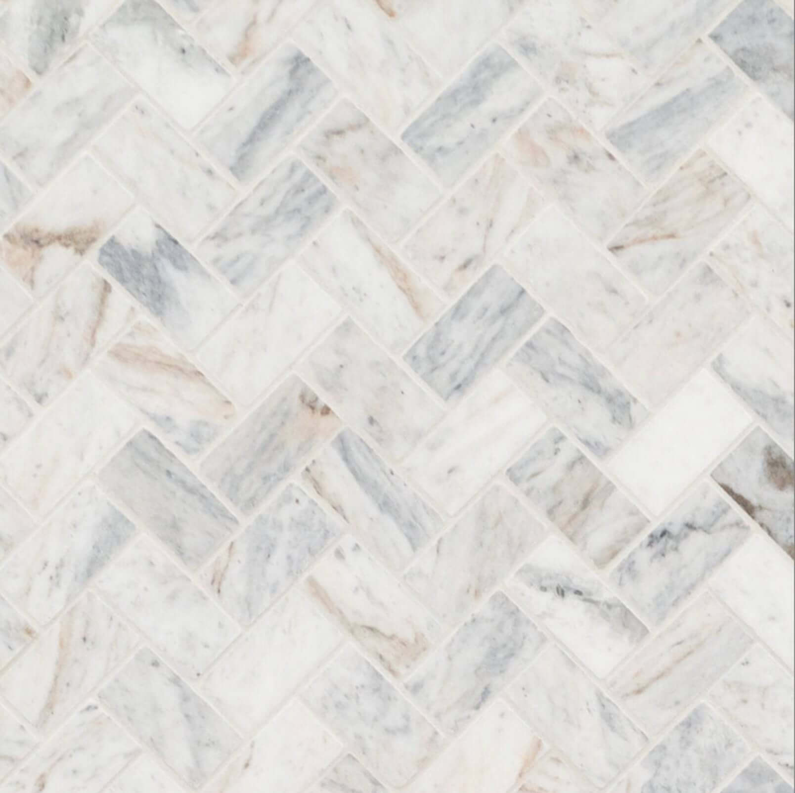 MSI Capri Blue 1x2 Herringbone Honed Mosaic Tile