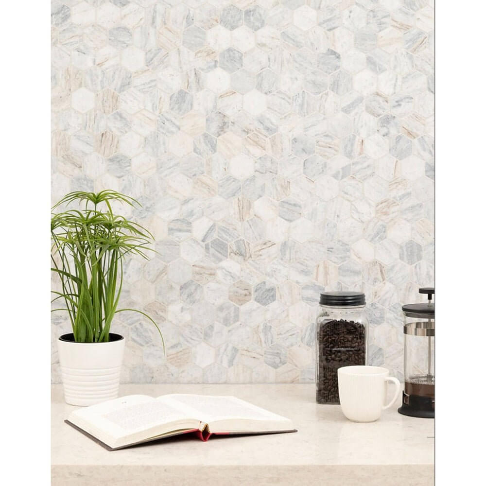 MSI Capri Blue 2” Hexagon Mosaic Tile