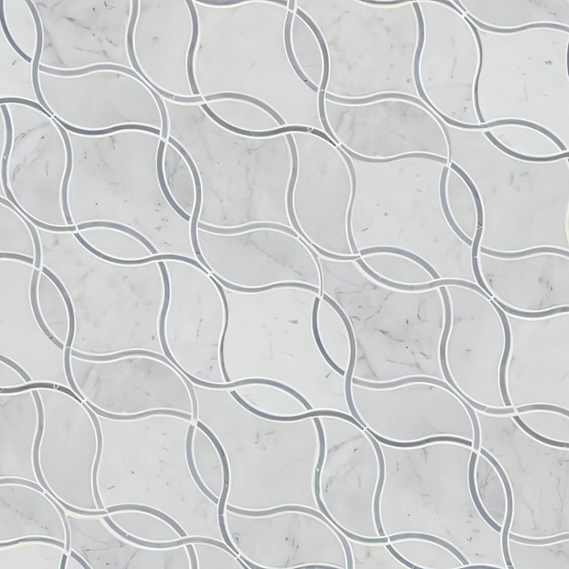MSI Carrara White Ellipsis 8.66 in. x 11.63 in. x 10mm Polished