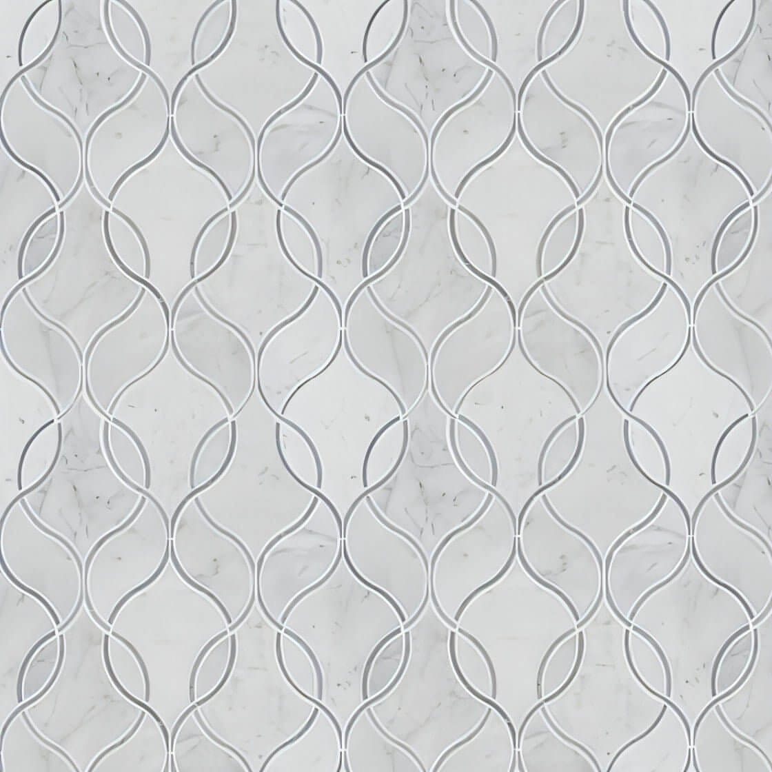 MSI Carrara White Ellipsis 8.66 in. x 11.63 in. x 10mm Polished