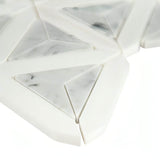 MSI Carrara White + Thassos White Faceted 12x9.26 Polished Marble Mosaic