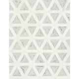 MSI Carrara White + Thassos White Faceted 12x9.26 Polished Marble Mosaic