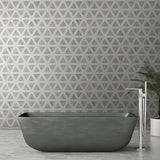 MSI Carrara White + Thassos White Faceted 12x9.26 Polished Marble Mosaic