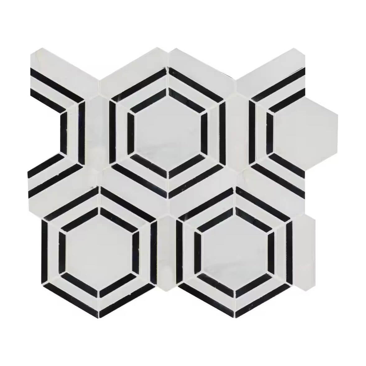 MSI Georama Nero Polished Marble Mosaic