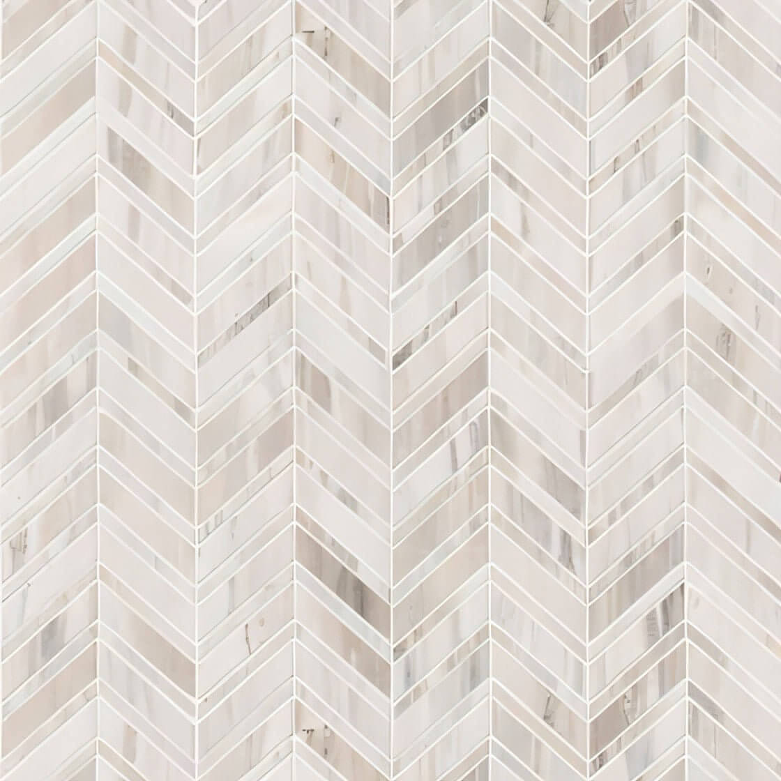 MSI Palisandro Chevron 12 X12 x10mm Polished Marble Mosaic Tile