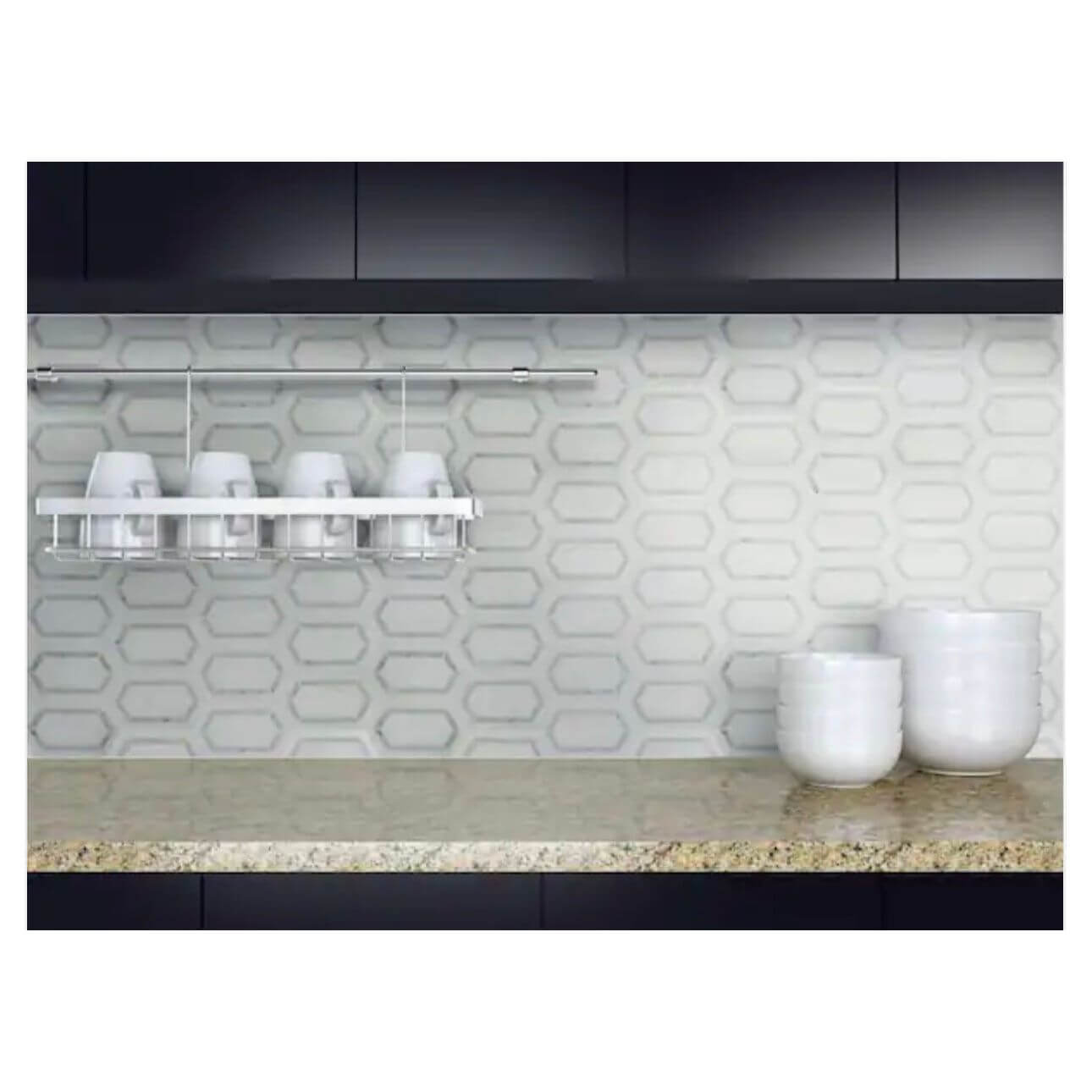 MSI Pavilion Picket 12x12 Polished Bianco Dolomite + Carrara Bianco
