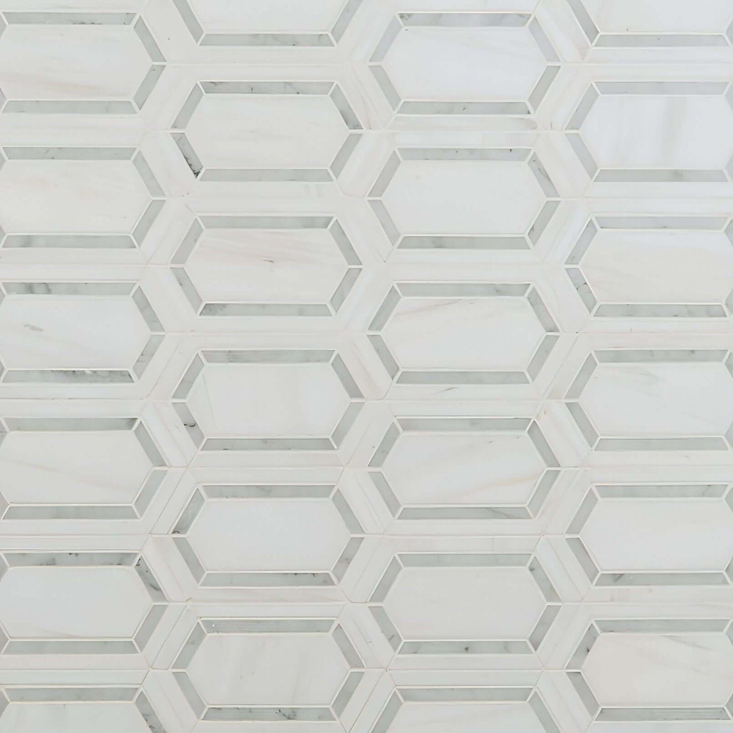 MSI Pavilion Picket 12x12 Polished Bianco Dolomite + Carrara Bianco