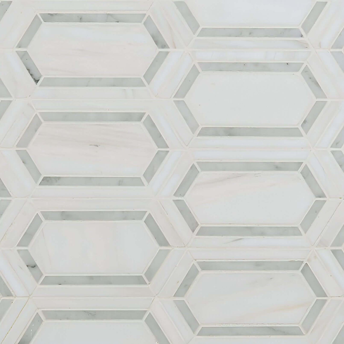 MSI Pavilion Picket 12x12 Polished Bianco Dolomite + Carrara Bianco
