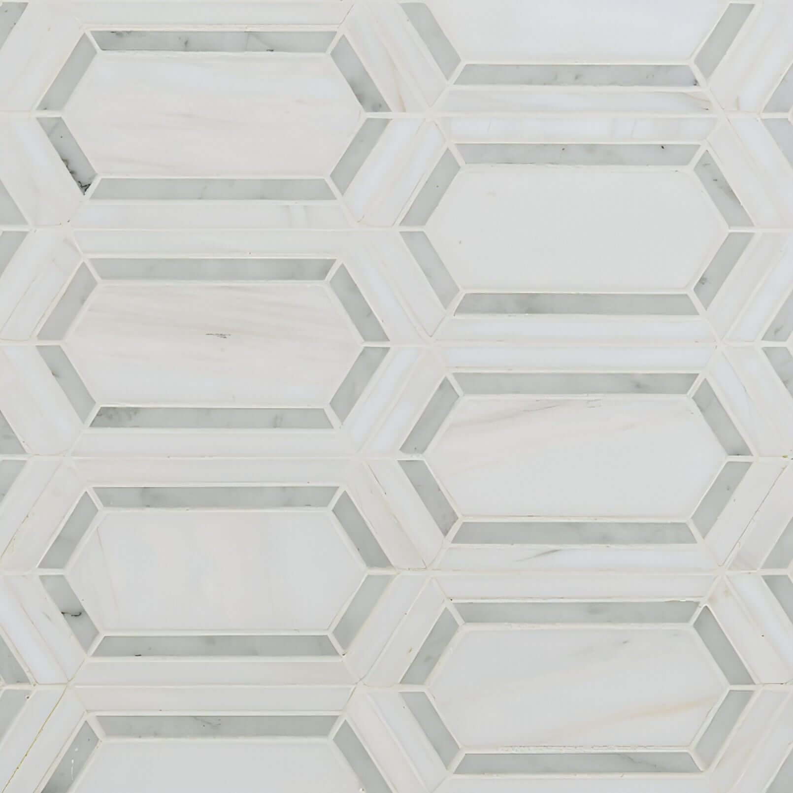 MSI Pavilion Picket 12x12 Polished Bianco Dolomite + Carrara Bianco