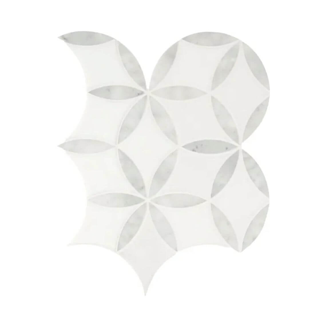 MSI Thassos White + Carrara White  Daisy Mosaic - La Fleur Polished Mosaic
