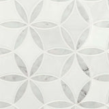 MSI Thassos White + Carrara White  Daisy Mosaic - La Fleur Polished Mosaic
