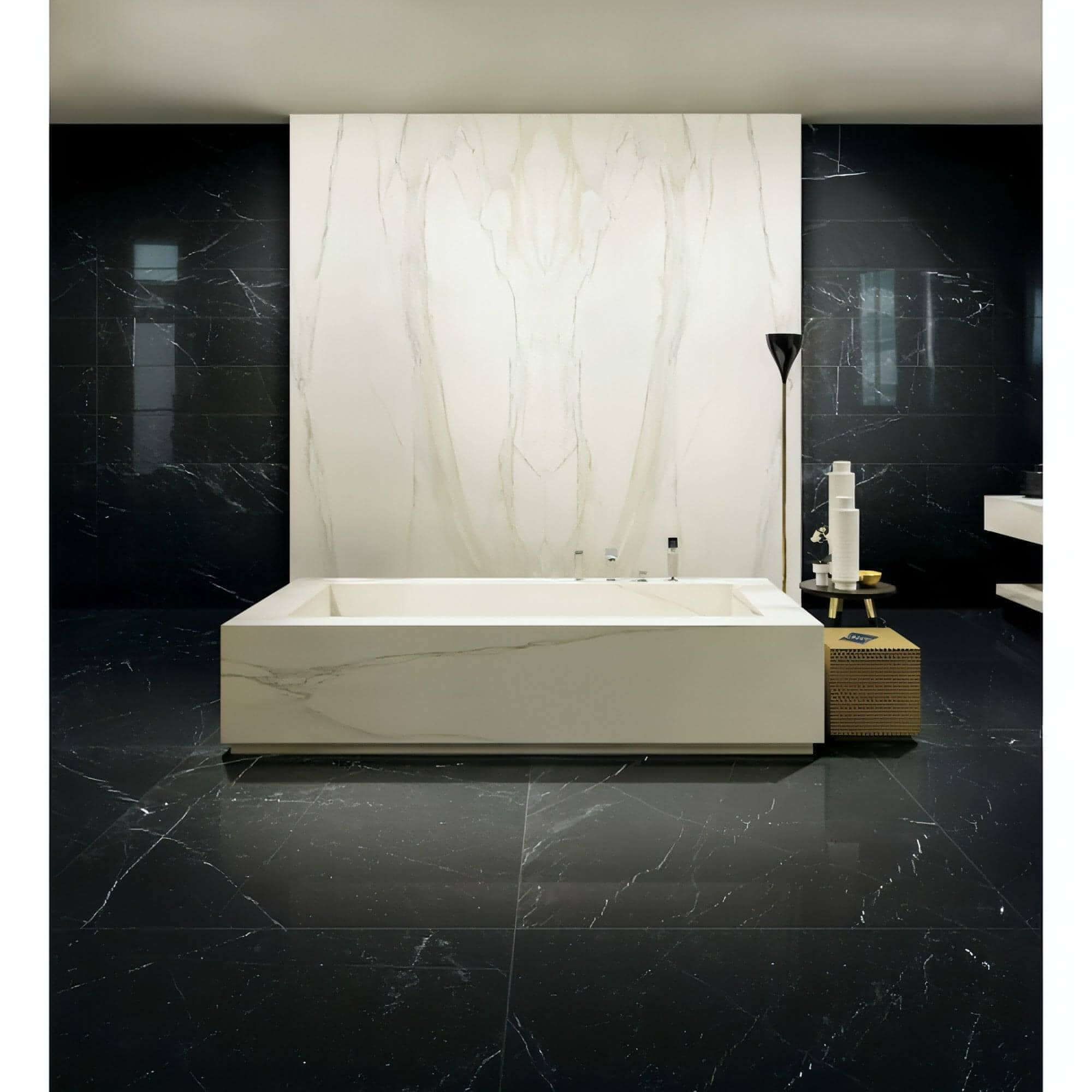 Nero Marquina Marble 18" X 18" Tile