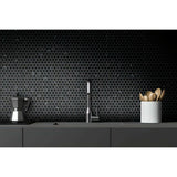 Nero Marquina Marble - Honed Penny Round Mosaic