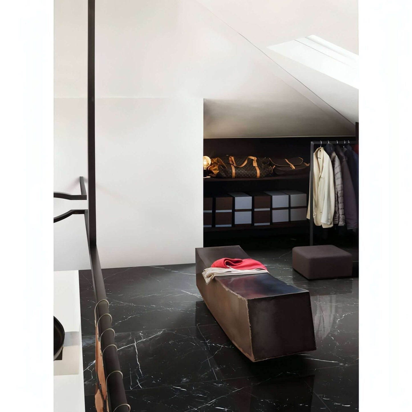 Nero Marquina Marble Polished 12" X 12" Tile (Micro-Beveled)