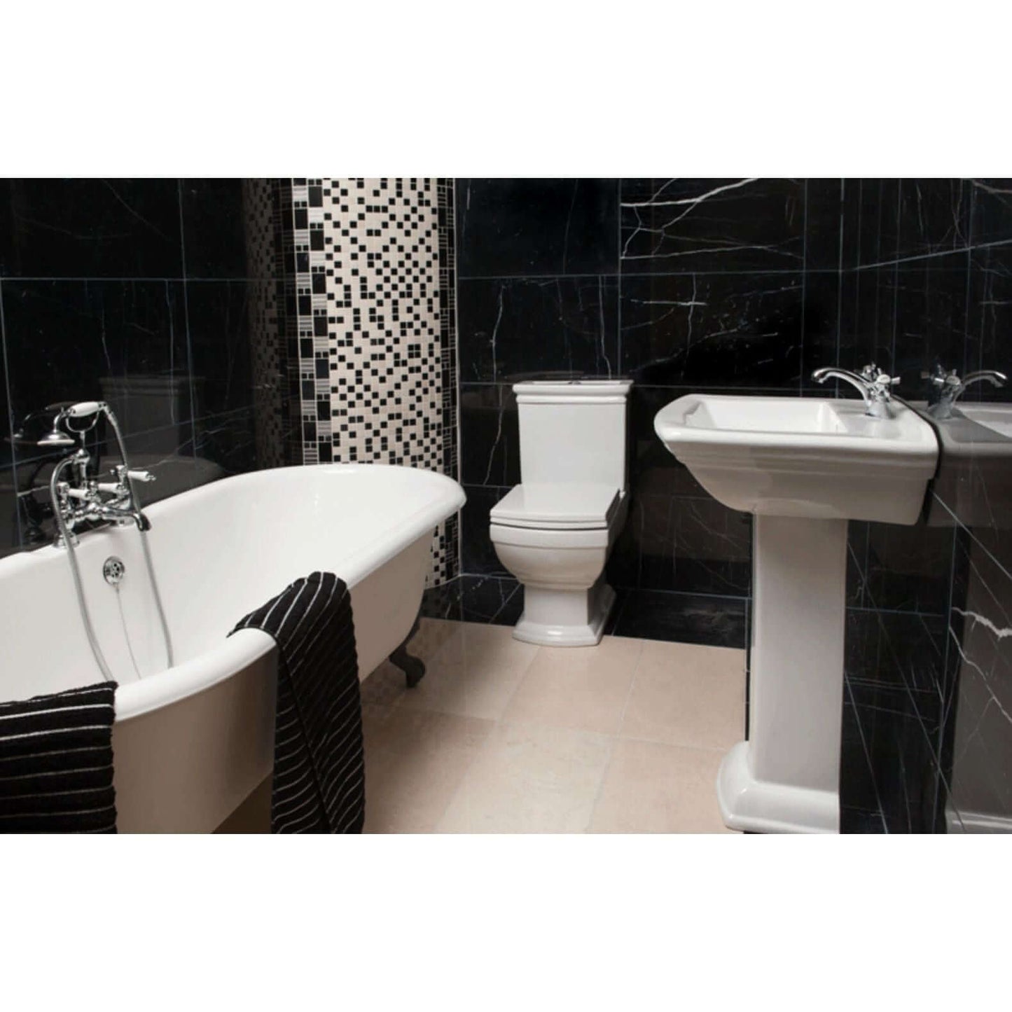Nero Marquina Marble Polished 24" X 24" Tile