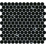 Nero Marquina Marble - Polished Penny Round Polished Mosaic