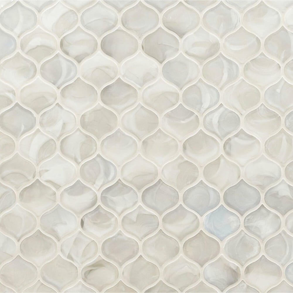 Pearla Arabesque Glass Mosaic Tile, 10”X 10.20, 8MM