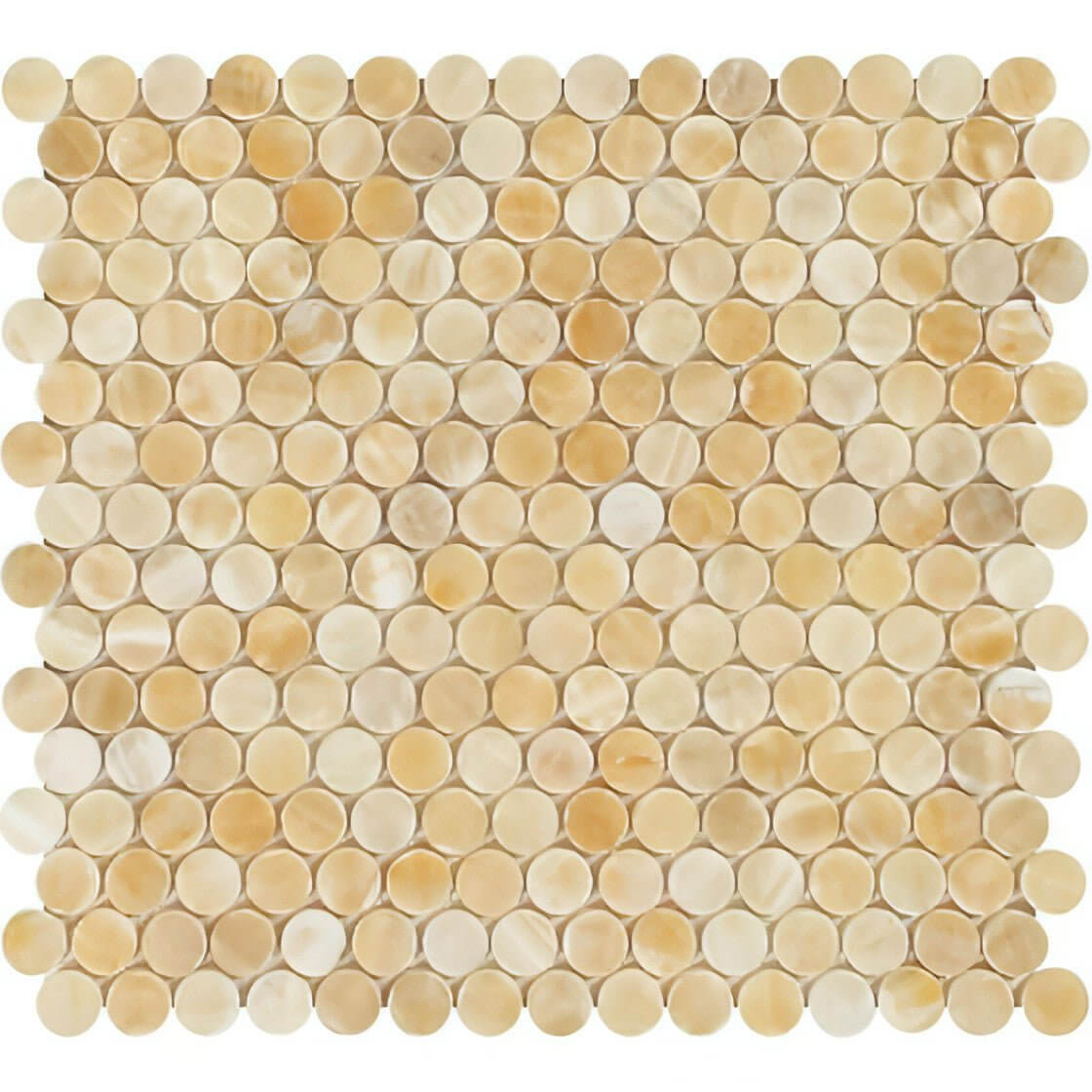 Penny Round Honey Onyx Mosaic Polished