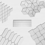 Bianco Dolomite Marble Large Diamond Mosaic Tile Honed