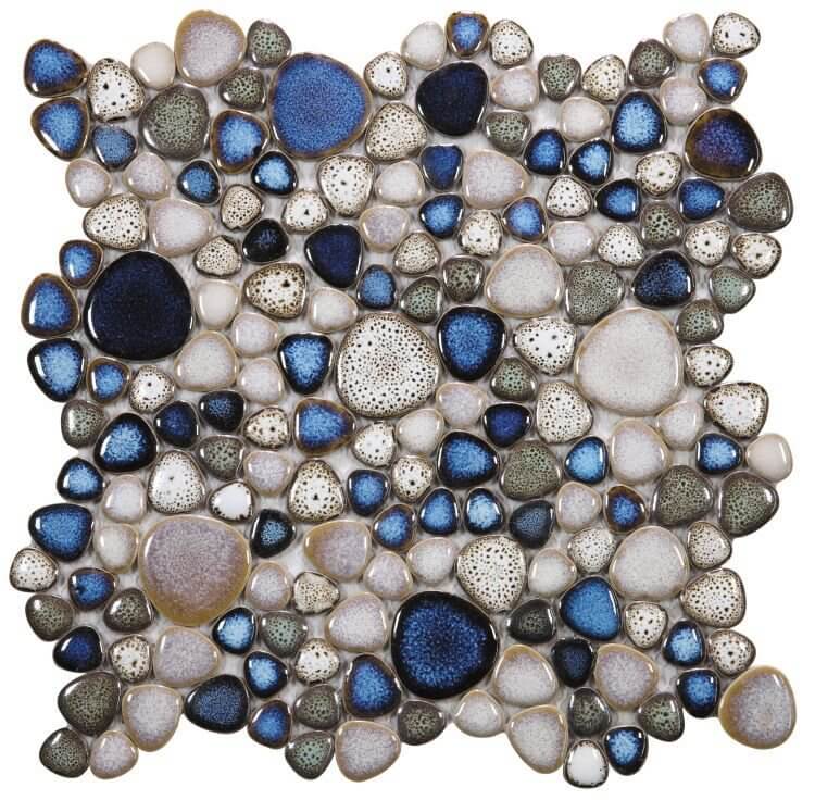 Poseidon Atlas 11.50 x 11.50 Pebble Mosaic Tile - Pool Rated