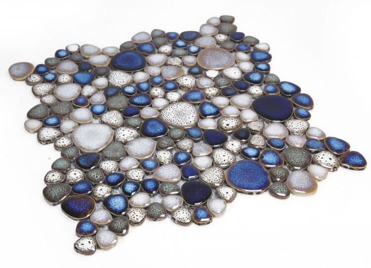 Poseidon Atlas 11.50 x 11.50 Pebble Mosaic Tile - Pool Rated