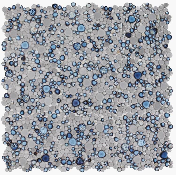 Poseidon Cielo 11.5 x 11.5 Pebble Mosaic Tile - Pool Rated
