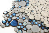 Poseidon Cielo 11.5 x 11.5 Pebble Mosaic Tile - Pool Rated