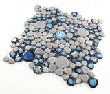 Poseidon Cielo 11.5 x 11.5 Pebble Mosaic Tile - Pool Rated