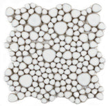 Poseidon Fancy White 11.5 x 11.5 Pebble Mosaic Tile - Pool Rated