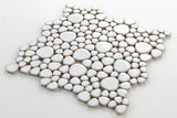 Poseidon Fancy White 11.5 x 11.5 Pebble Mosaic Tile - Pool Rated