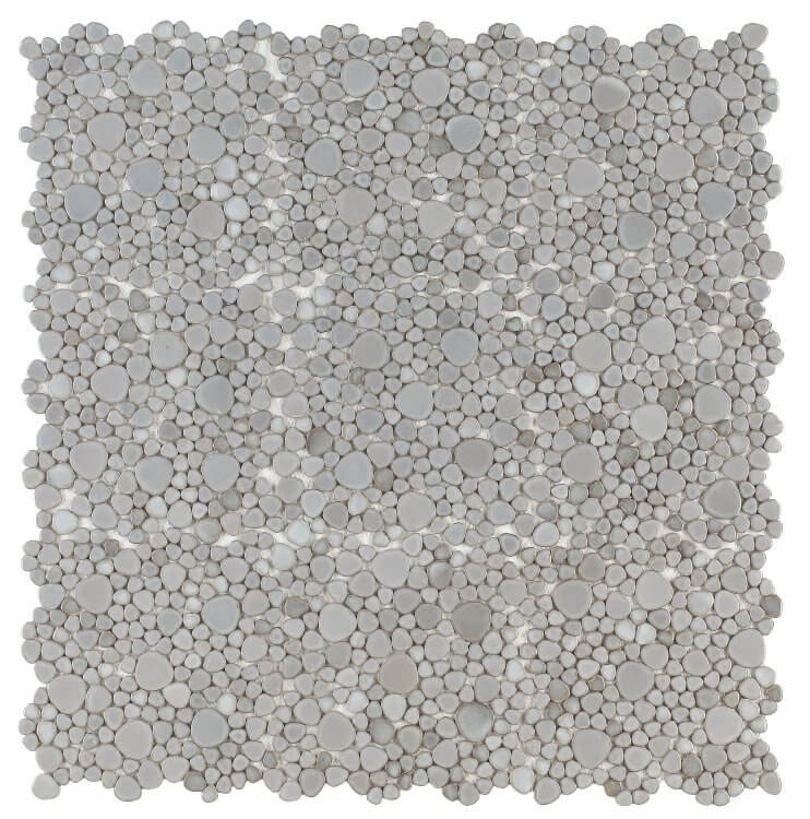 Poseidon Grey 11.5 x 11.5 Pebble Mosaic Tile - Pool Rated