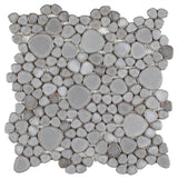 Poseidon Grey 11.5 x 11.5 Pebble Mosaic Tile - Pool Rated