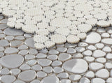 Poseidon Grey 11.5 x 11.5 Pebble Mosaic Tile - Pool Rated