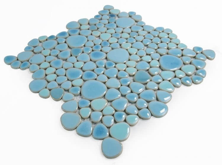 Poseidon Jewel Blue 11.5 x 11.5 Pebble Mosaic Tile - Pool Rated