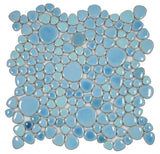 Poseidon Jewel Blue 11.5 x 11.5 Pebble Mosaic Tile - Pool Rated