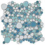 Poseidon Jewel Iris 11.5 x 11.5 Pebble Mosaic Tile - Pool Rated