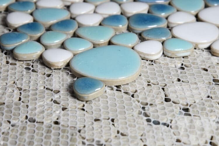 Poseidon Jewel Iris 11.5 x 11.5 Pebble Mosaic Tile - Pool Rated