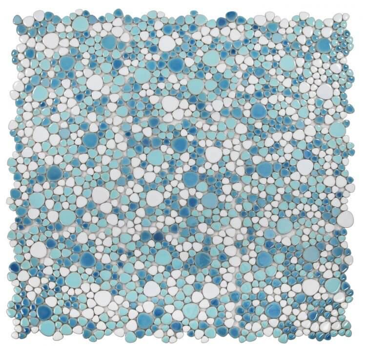 Poseidon Jewel Iris 11.5 x 11.5 Pebble Mosaic Tile - Pool Rated