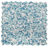 Poseidon Jewel Iris 11.5 x 11.5 Pebble Mosaic Tile - Pool Rated