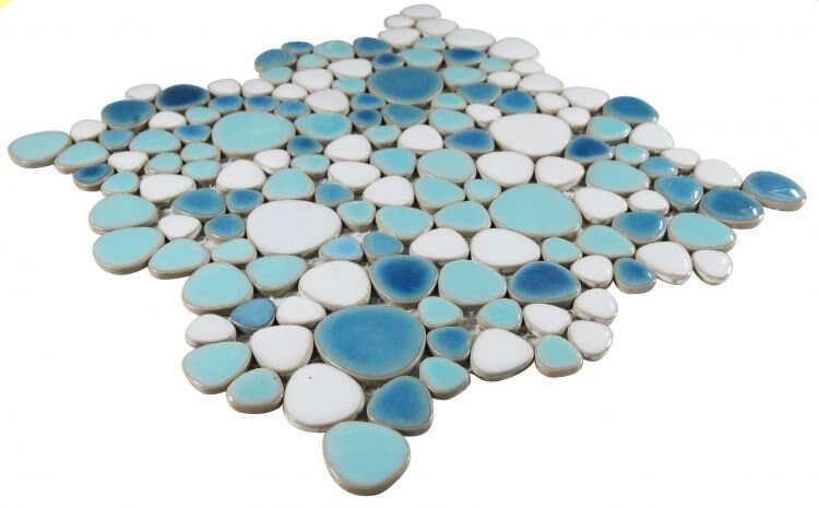 Poseidon Jewel Iris 11.5 x 11.5 Pebble Mosaic Tile - Pool Rated
