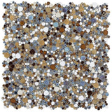 Poseidon Mango 11.50 x 11.50 Pebble Mosaic Tile - Pool Rated